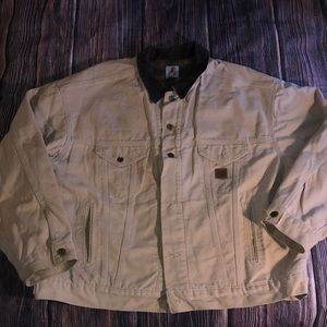 Vtg 90’s Carhartt duck-canvas “Detroit” button down insulated jacket size 2xl